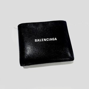 Balenciaga Black Textured Leather Card Holder